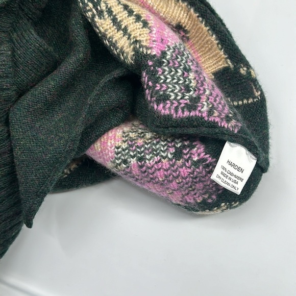 Harden Cashmere Cardigan with Mushrooms Green Small - Picture 4 of 5